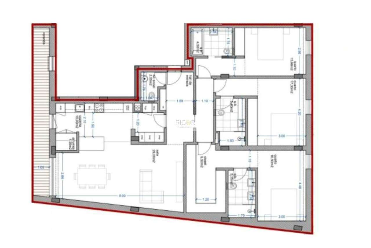 Apartamento T3 com 3 suites e varanda na zona da Pícua.-10