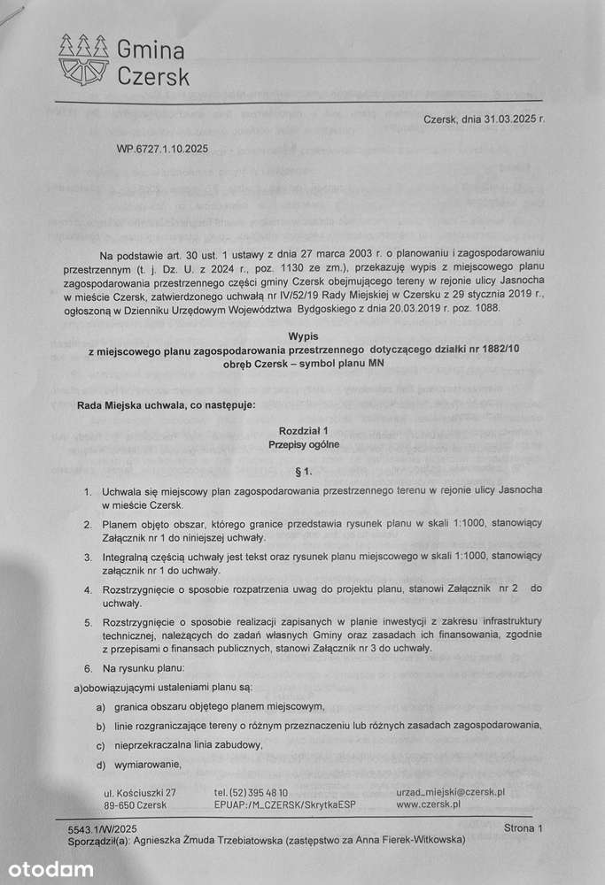 Działka na sprzedaż  Czersk Pomorskie - Pełny obrazek: 5/7