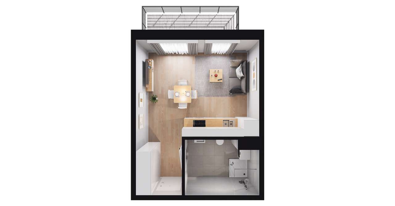 1-pokojowe mieszkanie 28m2 + balkon Bez Prowizji - Pełny obrazek: 2/8