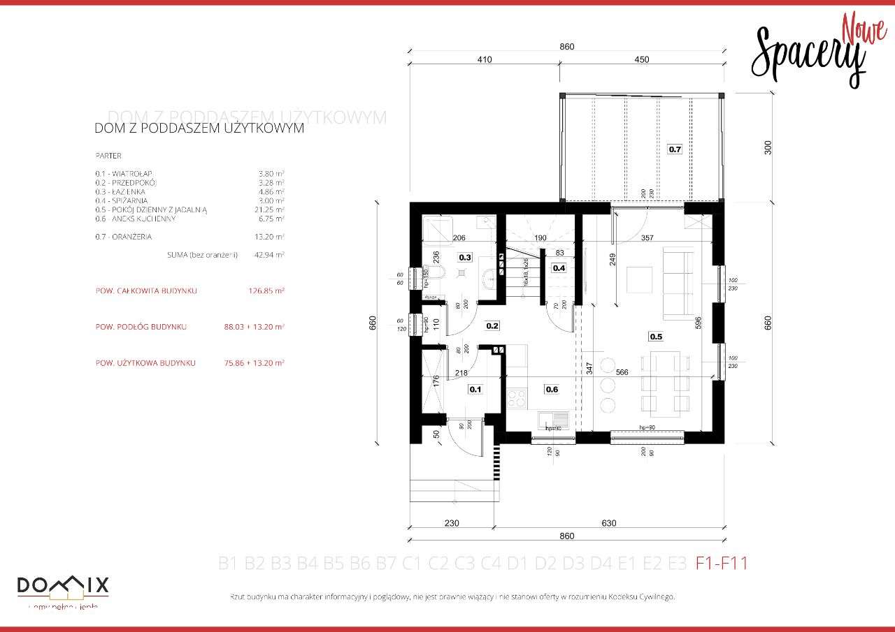 Wolnostojący dom z oranżerią - "F" - działki 7 ar - stan deweloperski - Pełny obrazek: 5/9