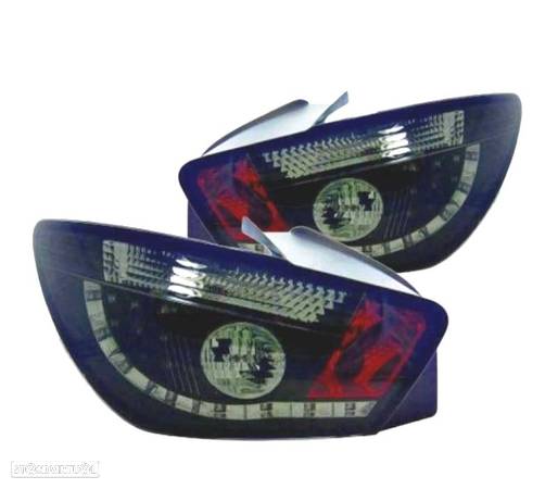 FAROLINS TRASEIROS LED PARA SEAT IBIZA 3P 08-12 PRETO ESCURECIDO - 1