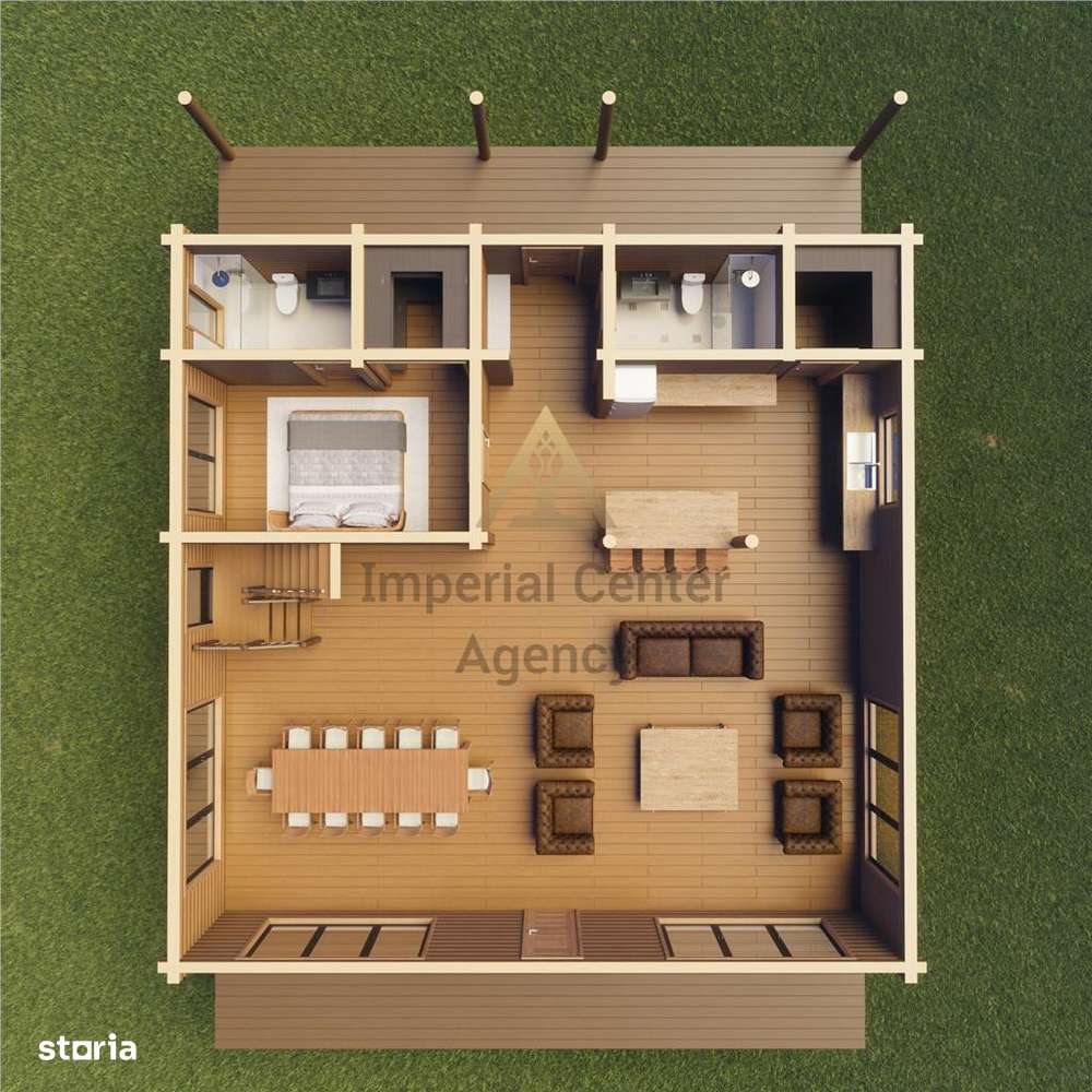 CASA LA MUNTE  LEMN MASIV DE LUX DIN LEMN DE VANZARE cu finalizare in - Imagine principală: 2/4