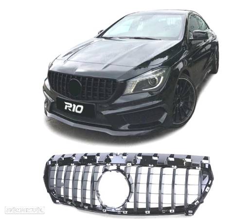 GRELHA FRONTAL PARA MERCEDES CLA W117 13-16 GTR STYLE PRETO BRILHANTE - 3