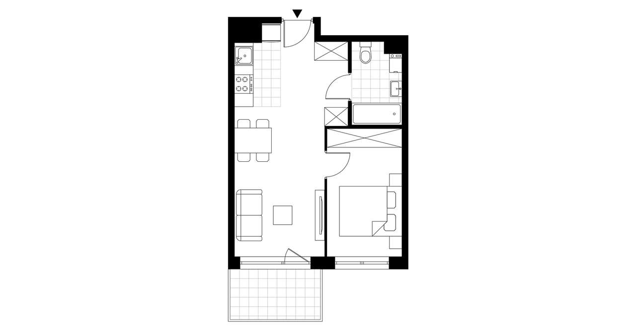 2-pokojowe mieszkanie 37m2 + balkon Bezpośrednio - Pełny obrazek: 3/8