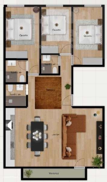 Apartamento T3 Novo com Varanda em Benfica-7