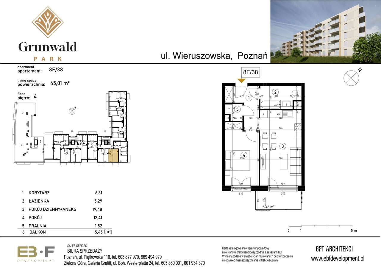 Grunwald Park | mieszkanie 2-pok. | 8F_38 - Pełny obrazek: 2/7