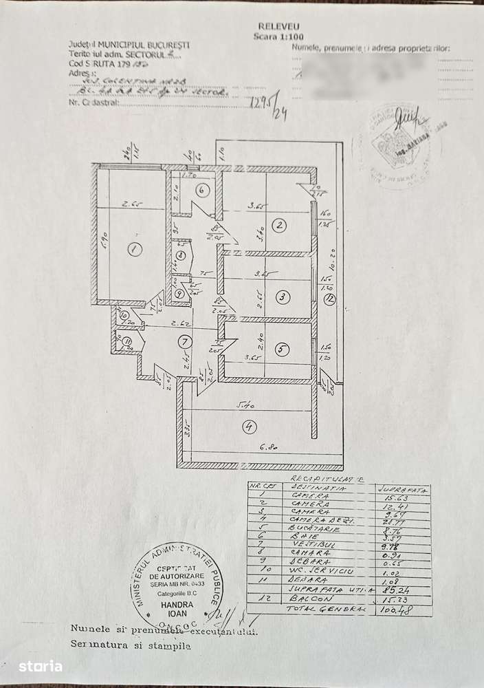 Apartament 4 camere, 100 mp, Bucur Obor – 2 băi, balcon închis-11