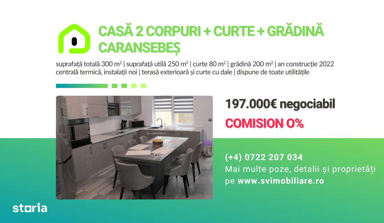 Comision 0 - Casa renovata cu 2 corpuri si gradina in Caransebes-0