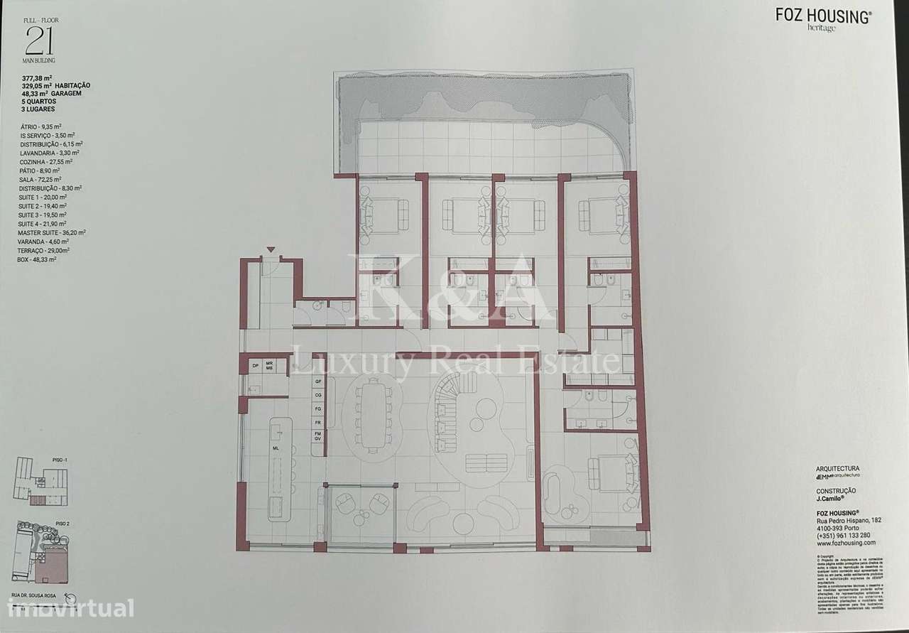 Apartamento T5 novo, em condomínio privado, na Foz.-6