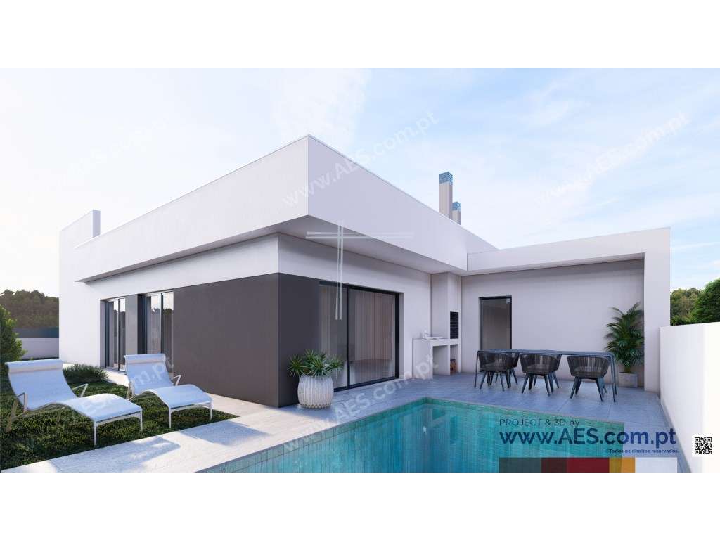 Moradia térrea isolada T3, arquitetura contemporânea com garagem e ... - Grande imagem: 1/12