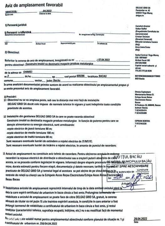 Teren industrial 14.740 mp, de vanzare, autorizatie constr., str Chimi-5