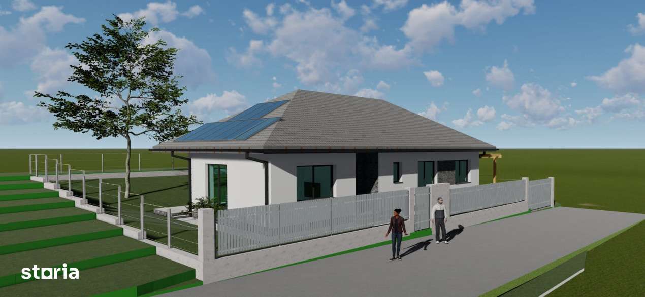 Casa pe un nivel, 105mp utili+65mp pod, 500mp teren, Chinteni - Imagine principală: 1/7