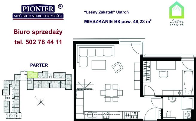 B08- apartament u podnórza Lipowskiego Gronia