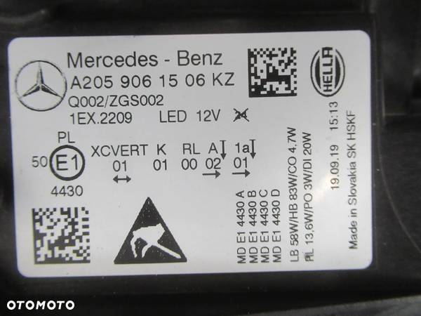 LAMPA PRZEDNIA PRZÓD LEWA MERCEDES C-KLASA W205 LIFT FULL LED 2018- - 20