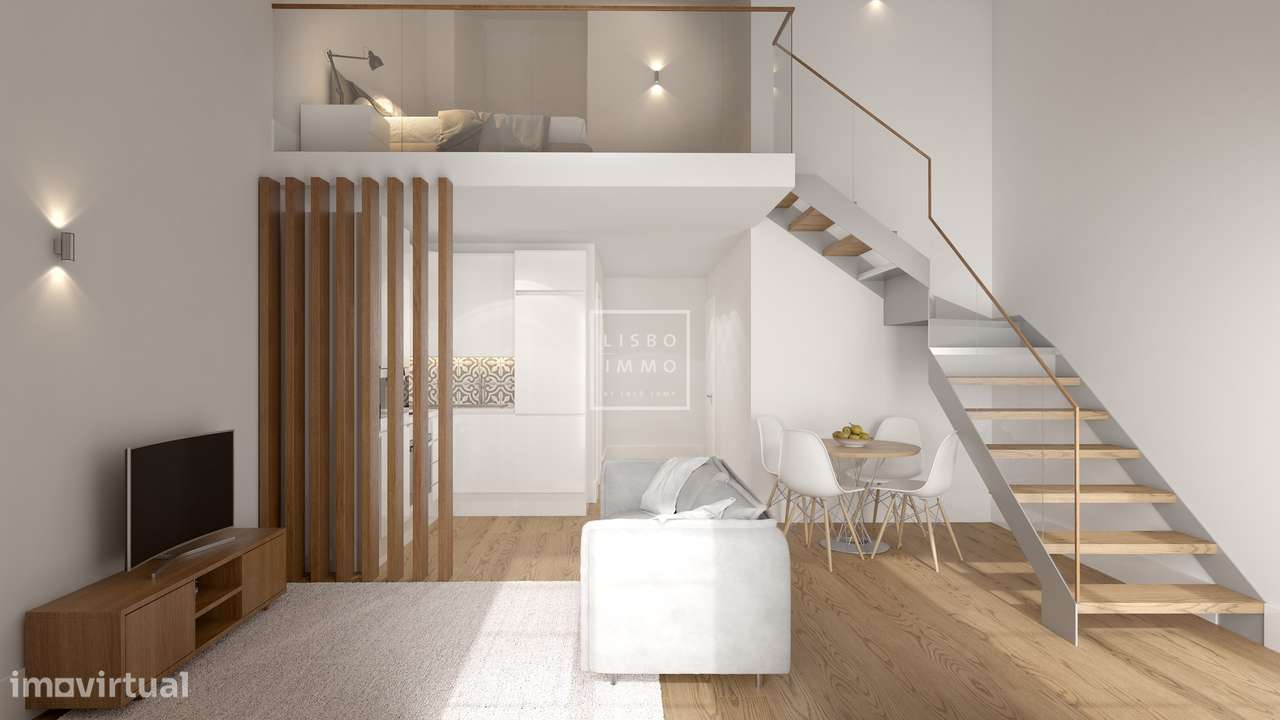Apartamento Loft, 54,02m2, terraço 48,53m2, completamente reformado, c-28