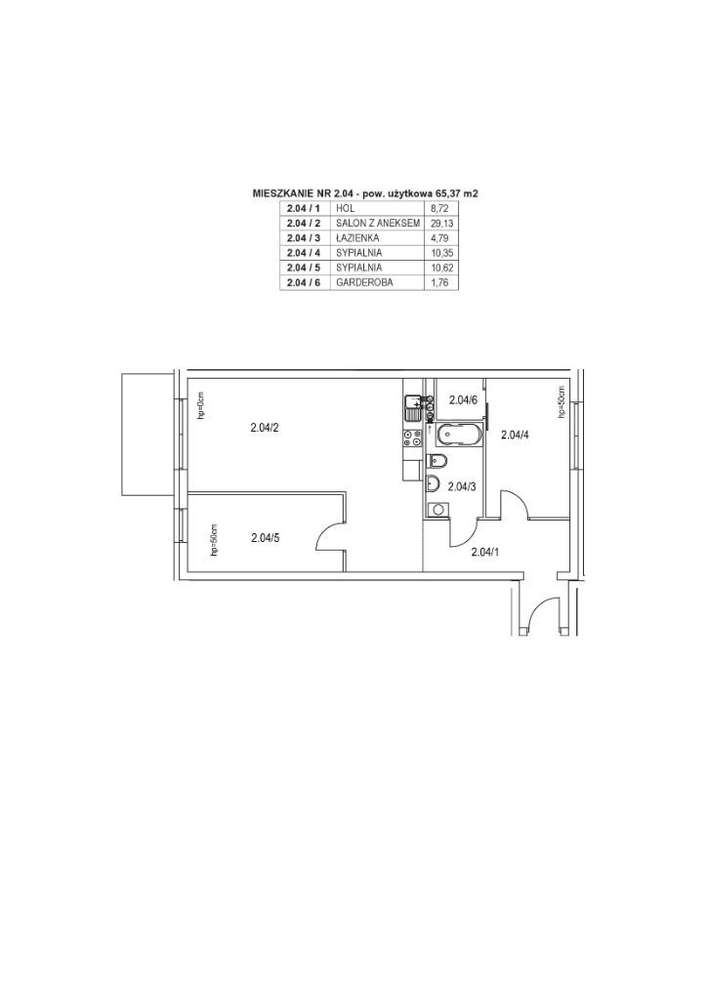 Nowoczesne mieszkanie - 65m2, B2 2.04 - Pełny obrazek: 5/8
