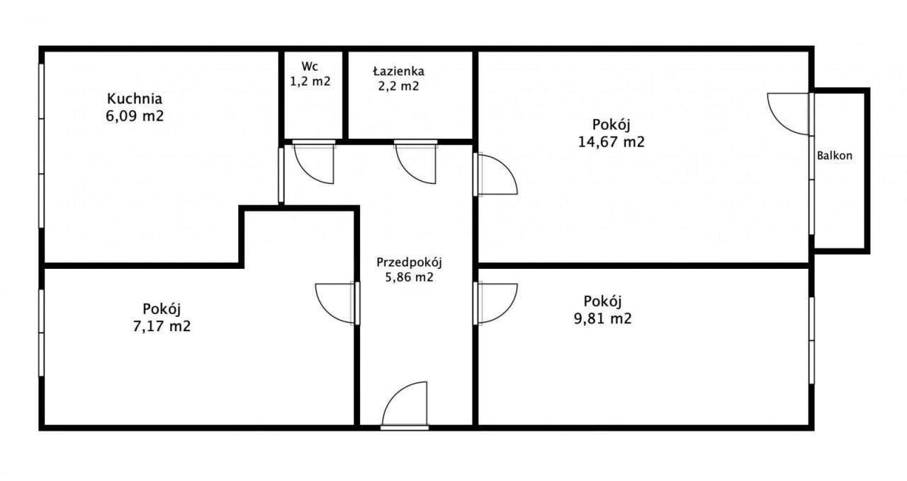 3 Pokoje 48,20 m2 z balkonem Czechów - Pełny obrazek: 4/8