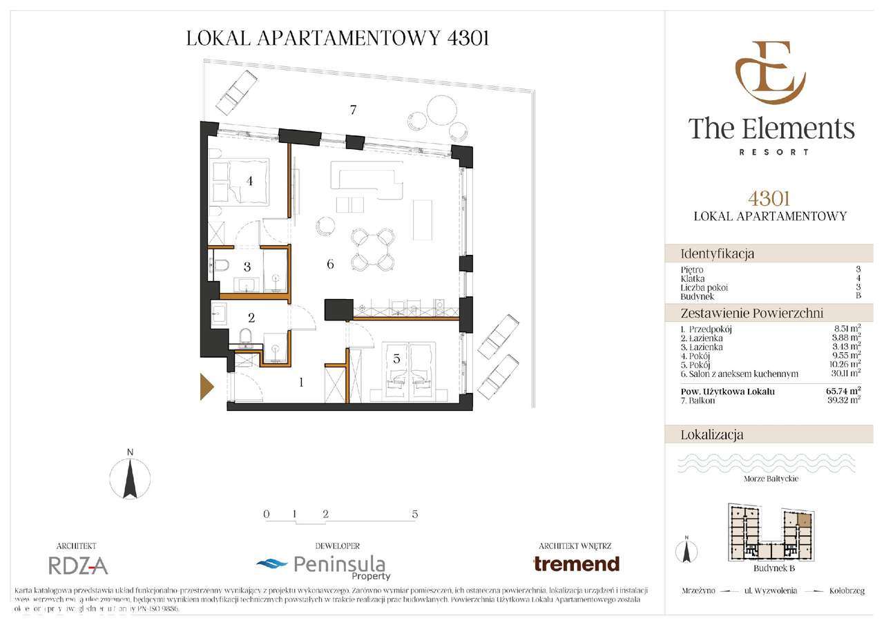 The Elements Resort | apartament 3-pok. | 4301 - Pełny obrazek: 2/7