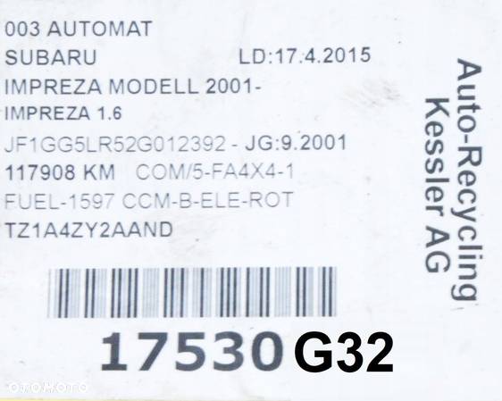 SKRZYNIA BIEGÓW SUBARU IMPREZA 1.6 2001r - 9