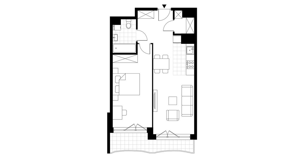 2-pokojowe mieszkanie 50 m² + loggia – pohled 4