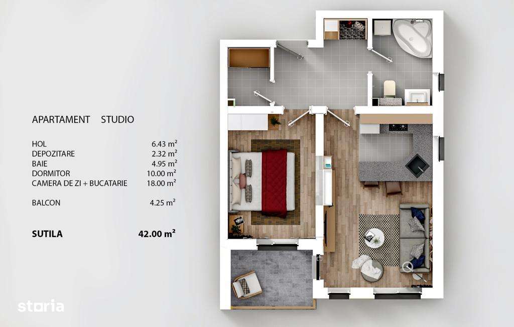 Studio 42 mp utili Oferta limitata- Parcare Gratis!-7