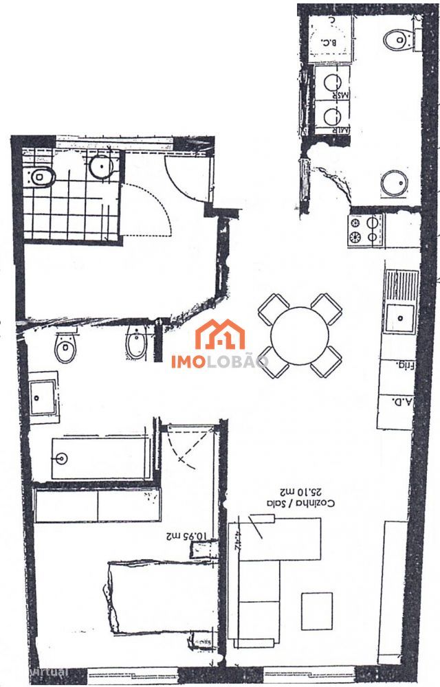 APARTAMENTO T1 - PAÇOS DE BRANDÃO