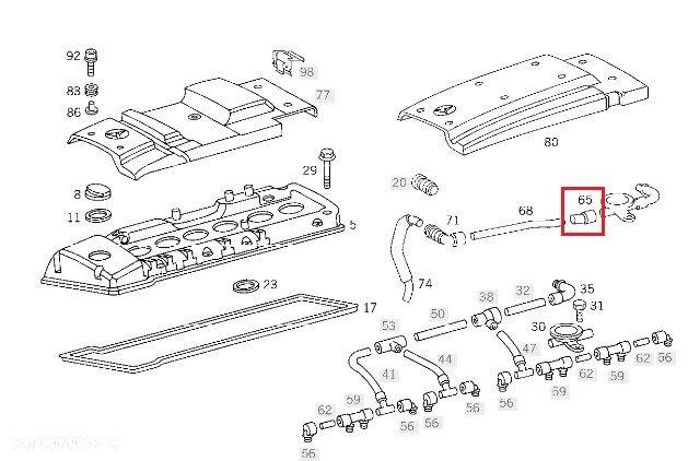 MERCEDES OM605 OM606 Waz przewod odmy kolanko OE - 2