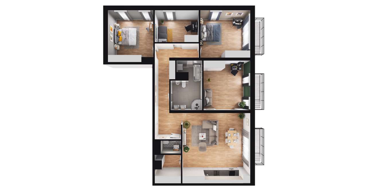5-pokojowe mieszkanie 126m2 + 3 balkony - Pełny obrazek: 2/8
