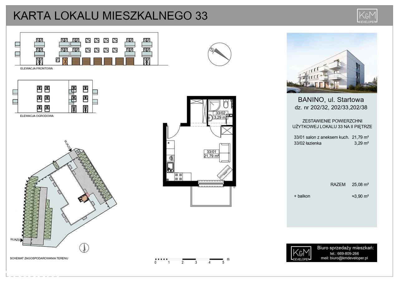 Mieszkanie 25,08 m2 z BALKONEM BANINO OD DEWELOPERA - Pełny obrazek: 5/6