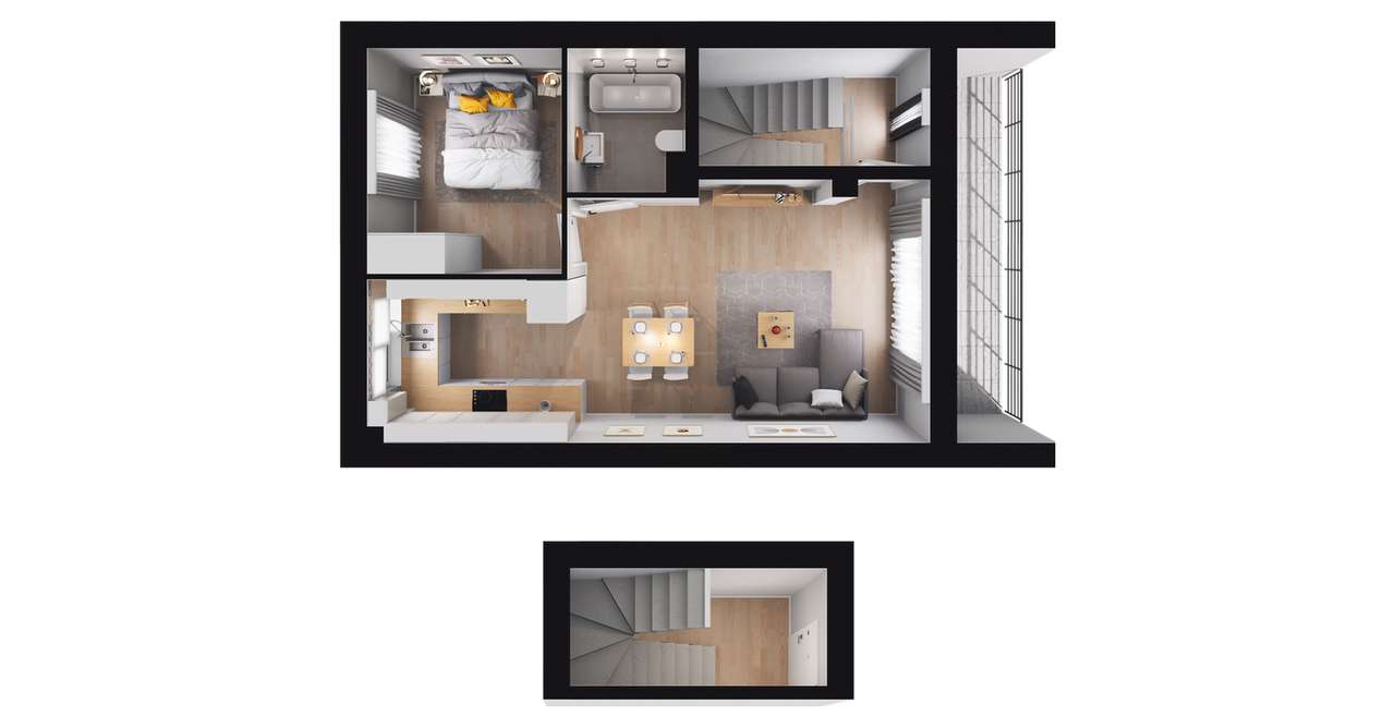 2-pokojowe mieszkanie 59m2 + balkon Bezpośrednio - Pełny obrazek: 3/9