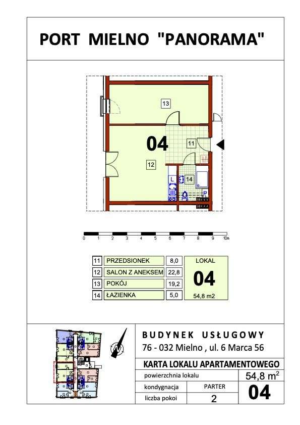 Apartament-Port Mielno, pod klucz 55m2-12.750 /1m2-10