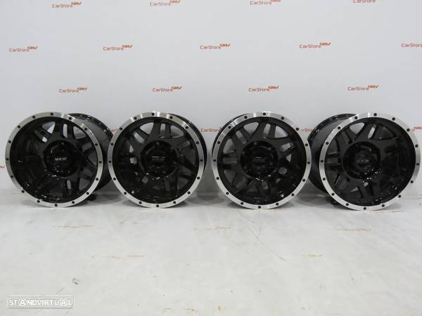 Jantes 4x4 Alumínio MKW 15 x 8 et 0 6x139.7 Pretas Look Beadlock - 1