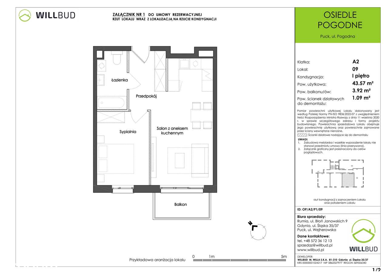 Osiedle Pogodne | mieszkanie 2-pok. | OP/A2/P1/09 - Pełny obrazek: 2/7