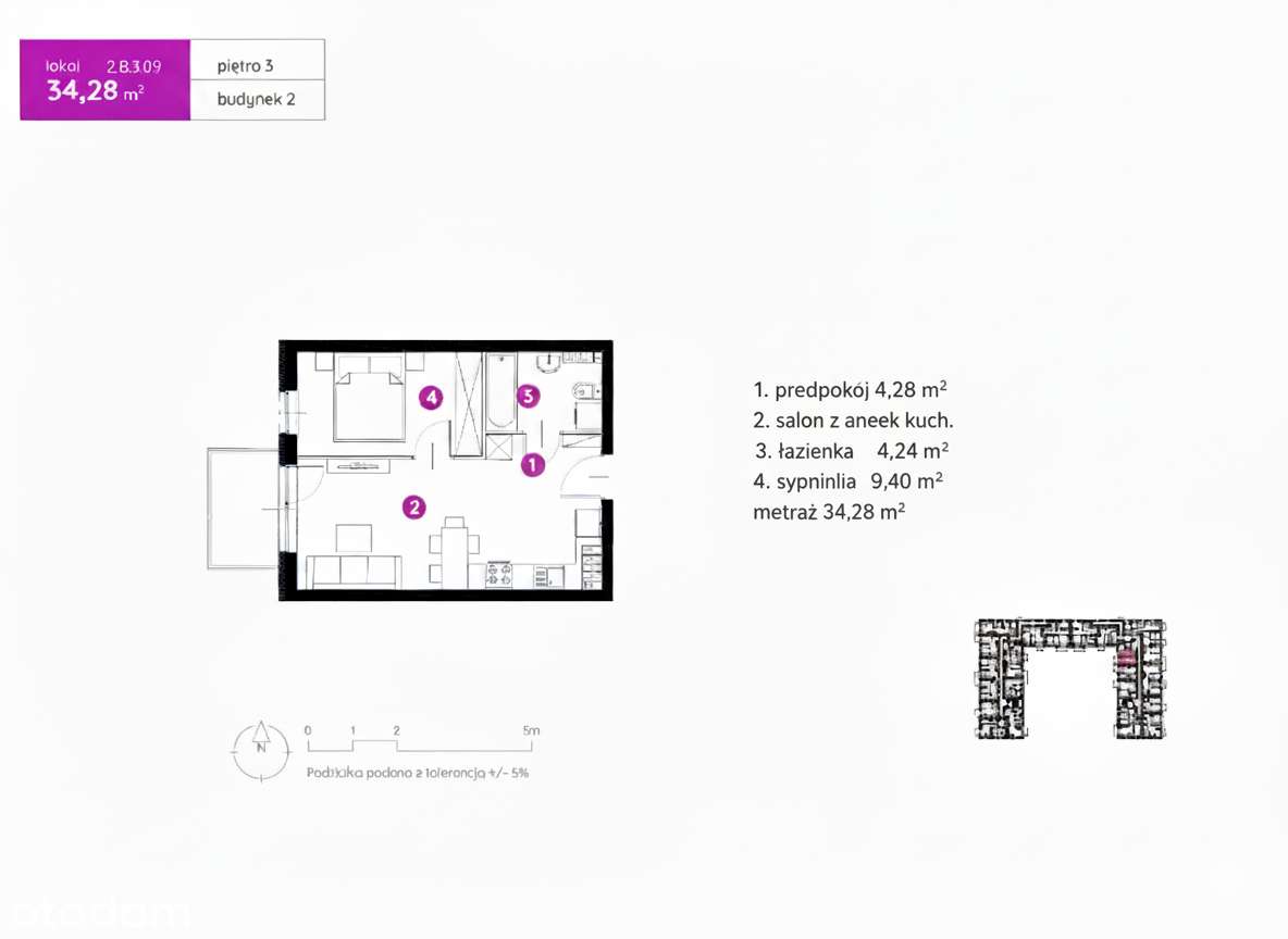 Odbiór już w listopadzie ! Ostatnie piętro !  2 pokoje, bez prowizji !-1