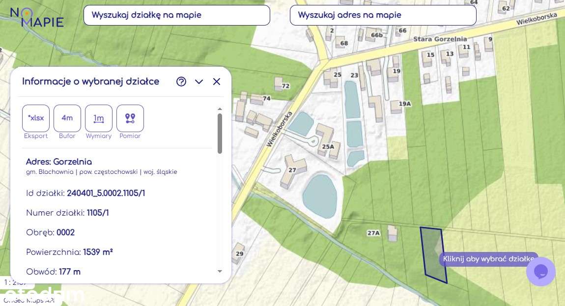 Działka budowlana + las położona w gminie Blachownia - Pełny obrazek: 2/3