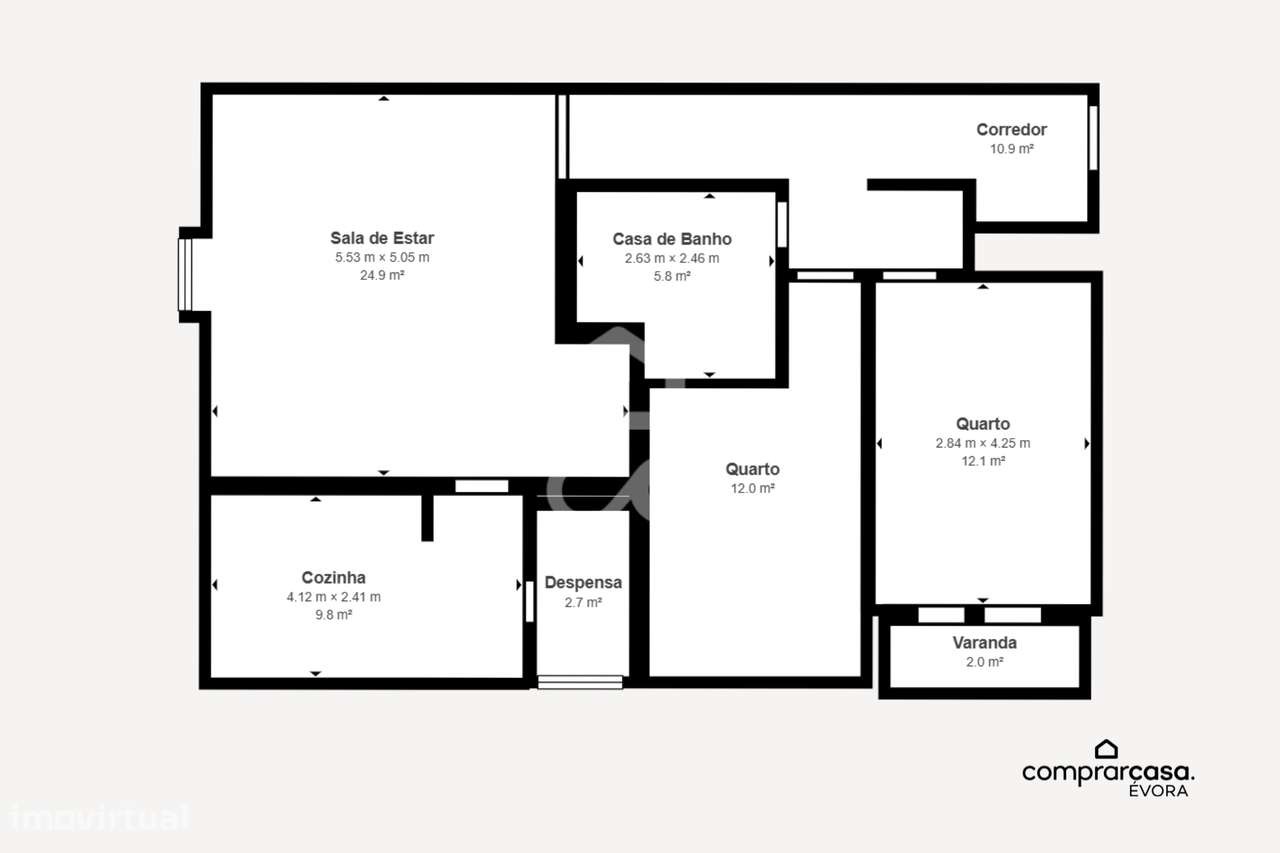 Apartamento T2 de Rés do Chão c/ Varanda e Lugar de Garagem | Villas d-13