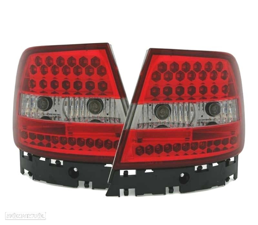 FAROLINS TRASEIROS LED PARA AUDI A4 94-00 VERMELHO BRANCO - 2