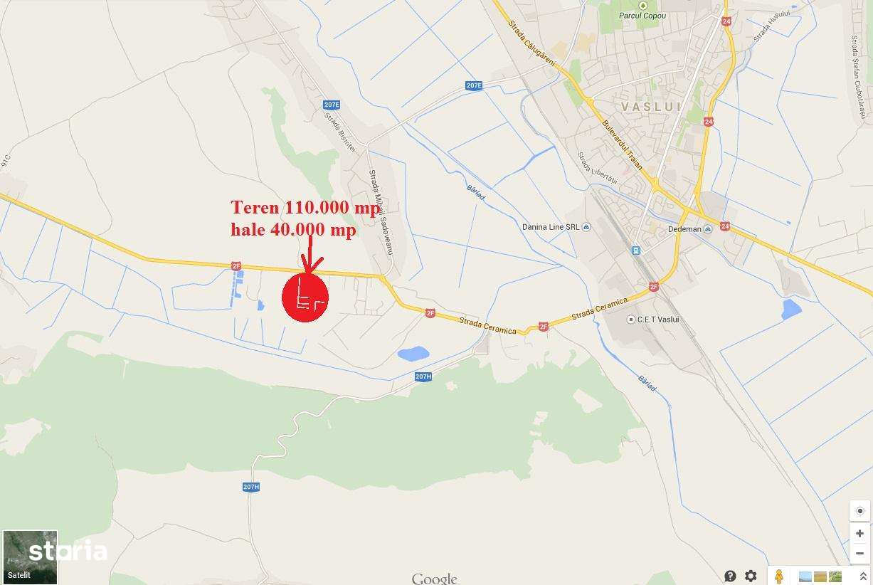 Teren Vaslui sos.Bacaului 110.000mp, Hala 40.000mp - Imagine principală: 3/4