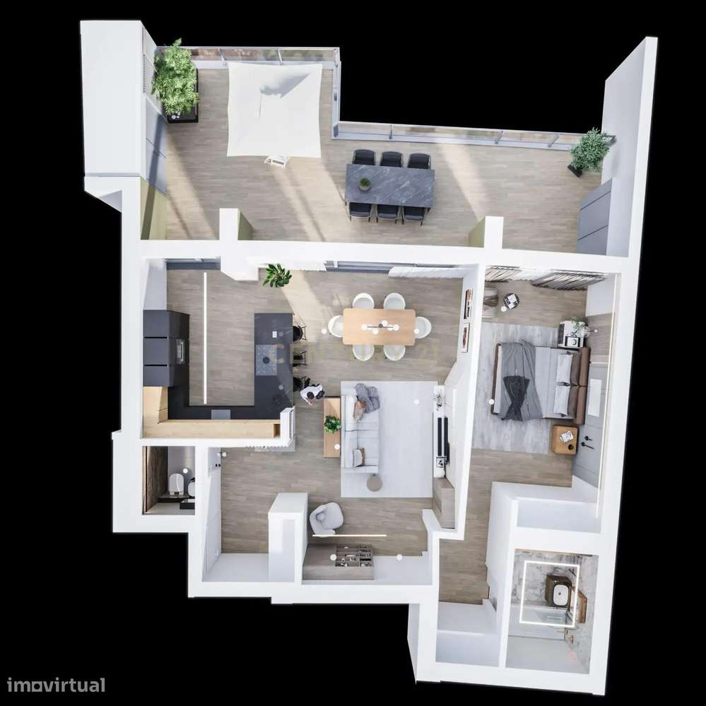 Apartamento T1 com Terraço em Carnaxide - Grande imagem: 4/17