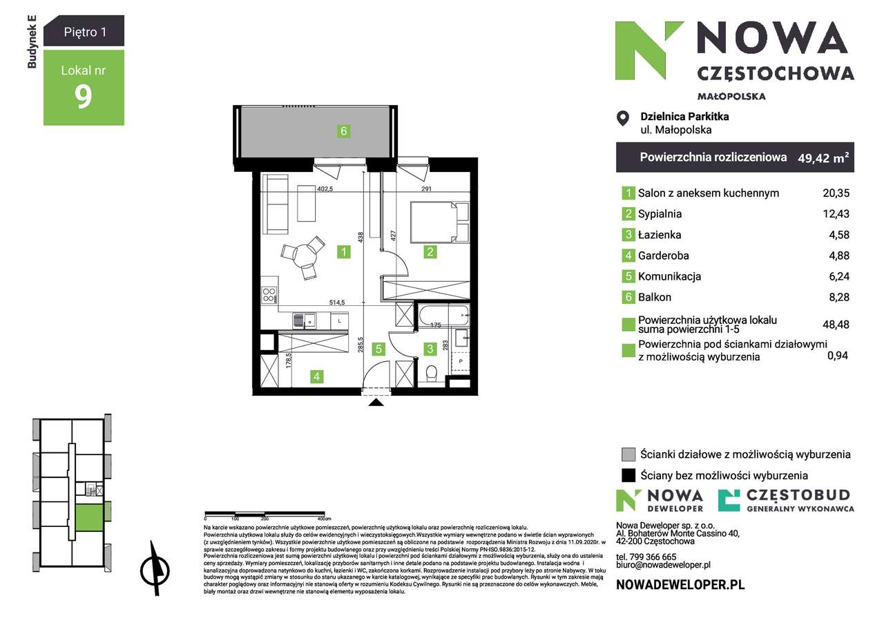 2 pok | Oferta specjalna | Balkon  8mkw | Garderoba | Bez prowizji - Pełny obrazek: 2/17