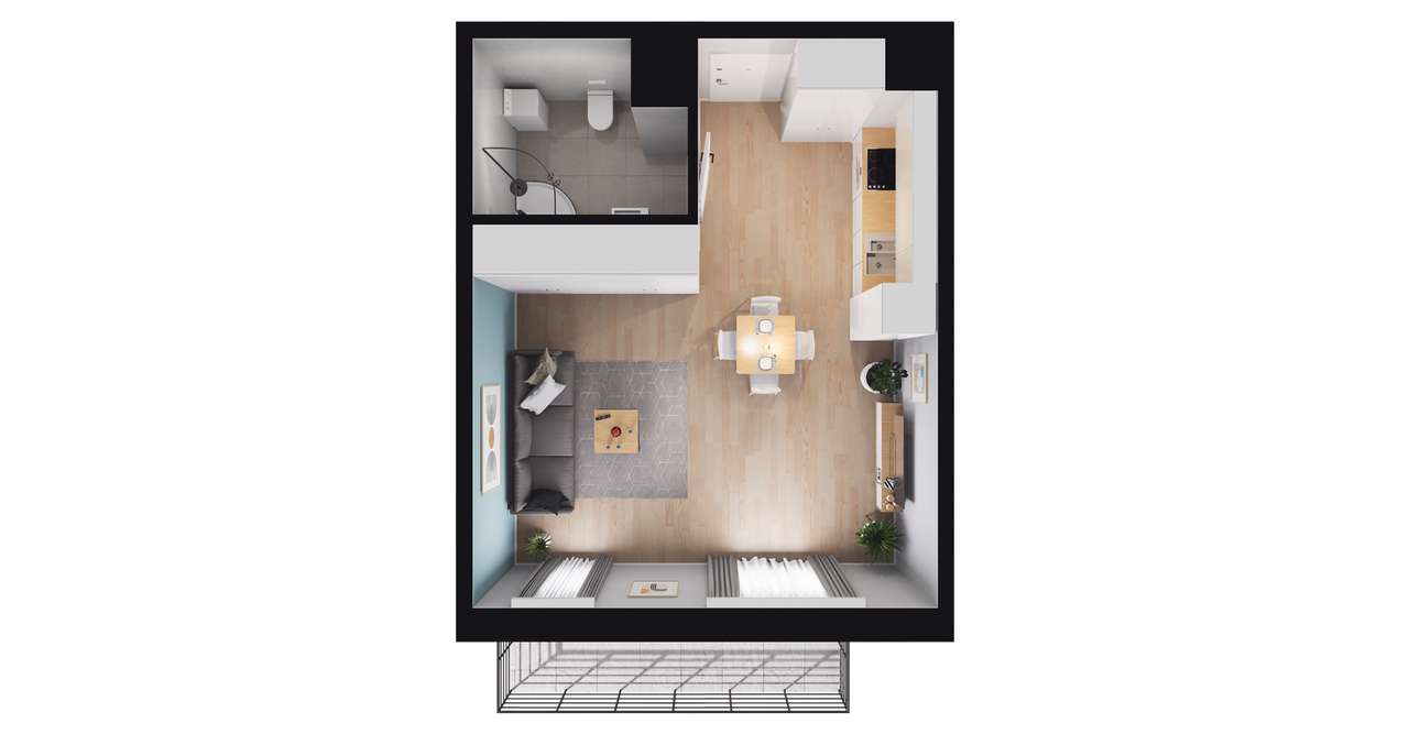 1-pok. mieszkanie 34m²+balkon | gotowe do odbioru - Pełny obrazek: 2/8