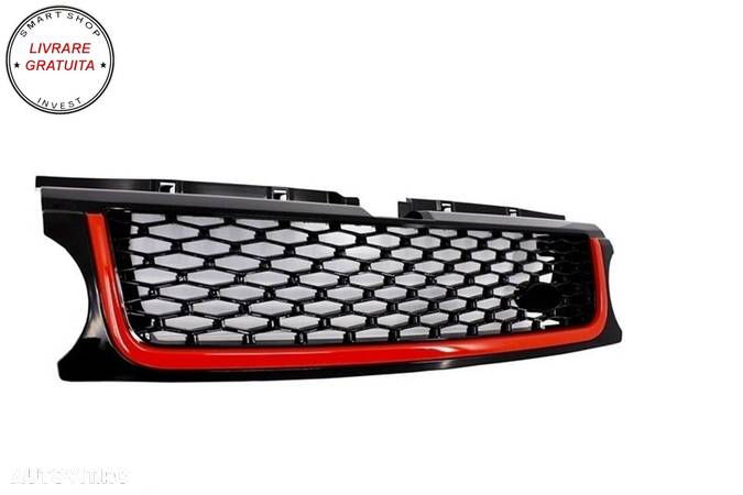 Pachet Exterior cu Grila Centrala Rosu Negru Land Range Rover Sport L320 Facelift - livrare gratuita - 6