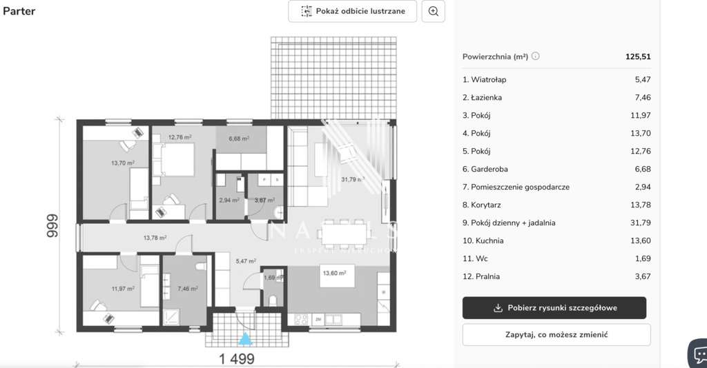 Dom wolnostojący 125 m2 + antresola 40m2 Żołędowo - Pełny obrazek: 5/14