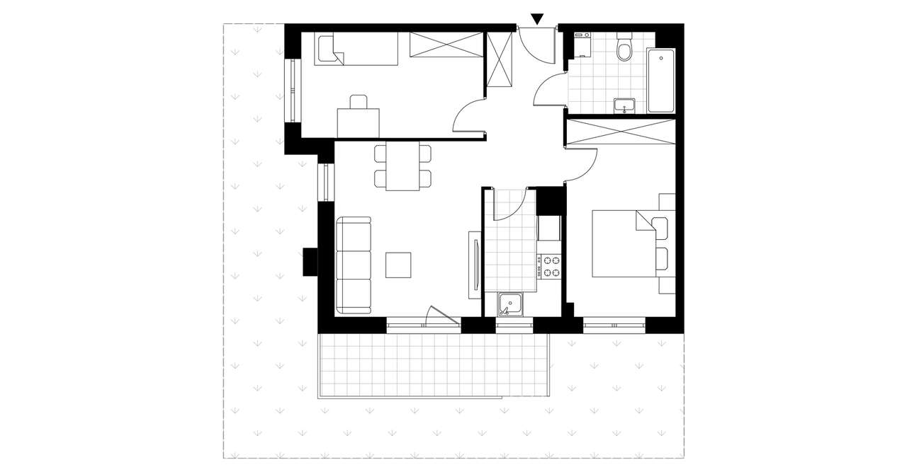 3-pokojowe mieszkanie 54m2 + ogródek Bezpośrednio - Pełny obrazek: 3/6