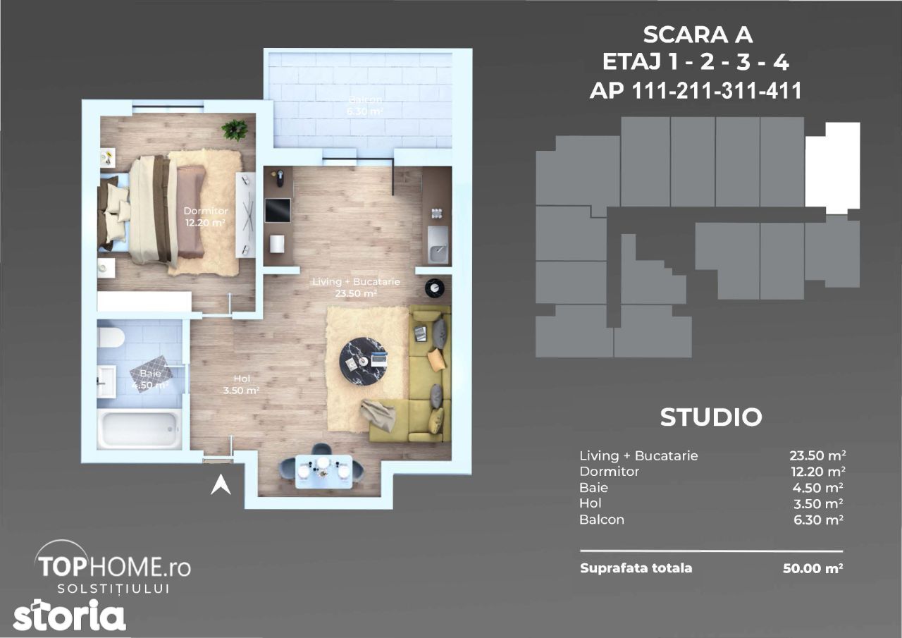 Apartament 2 camere - studio, Berceni metrou