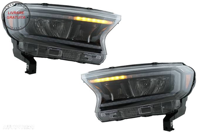 Faruri LED Light Bar Ford Ranger (2015-2020) LHD Negru cu Semnal Dinamic- livrare gratuita - 8