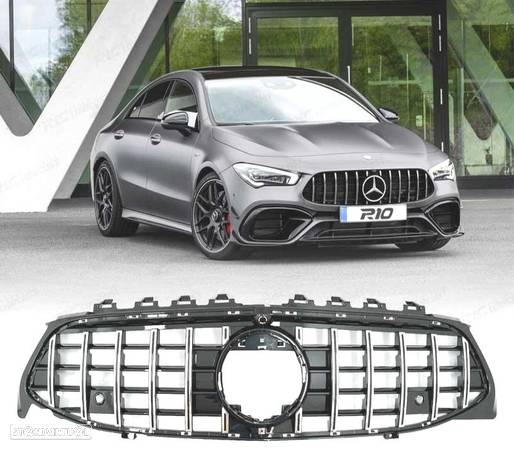 GRELHA FRONTAL PARA MERCEDES CLA W118 19- GTR STYLE CROMADO - 1