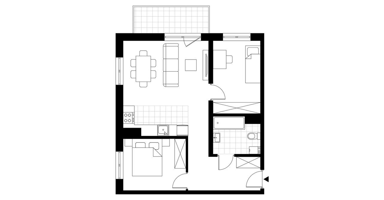 3-pokojowe mieszkanie 55m2 + balkon Bezpośrednio - Pełny obrazek: 3/8