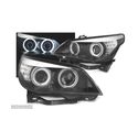 FARÓIS XENON D1S ANGEL EYES CCFL PARA BMW E60 05-07. FUNDO PRETO - 1