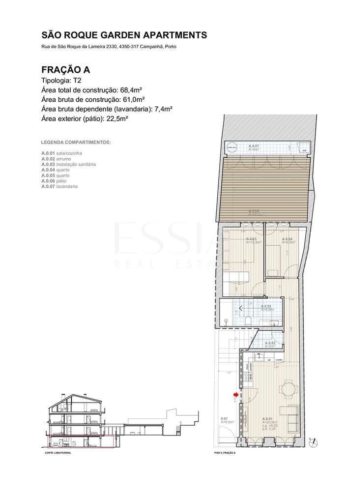 Apartamento T2 novo com terraço próximo estádio do dragão, Porto-5